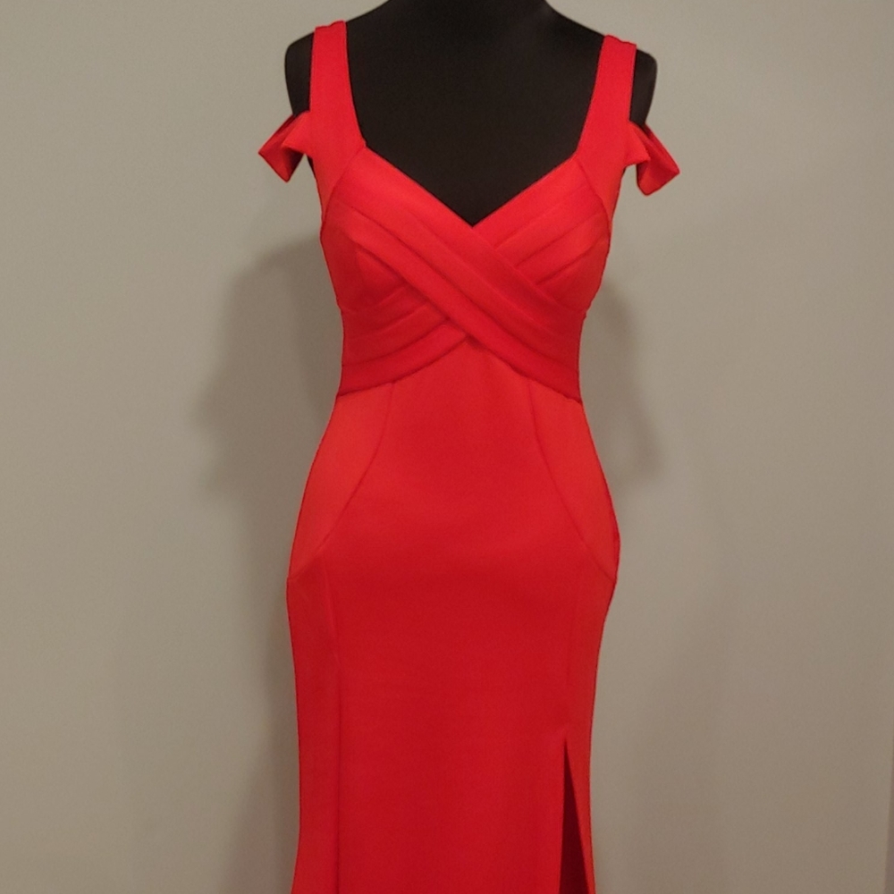 Red formal evening dress
